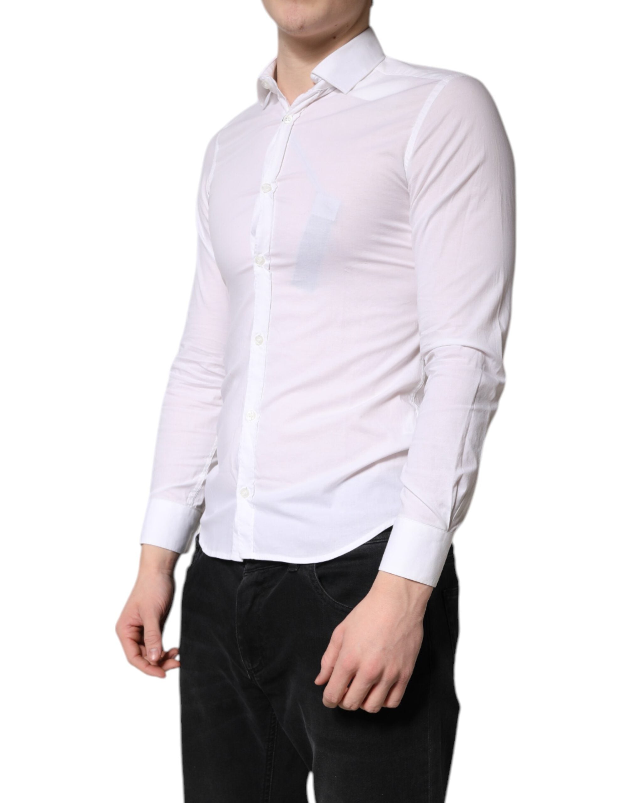 Daniele Alessandrini White formal cotton shirt